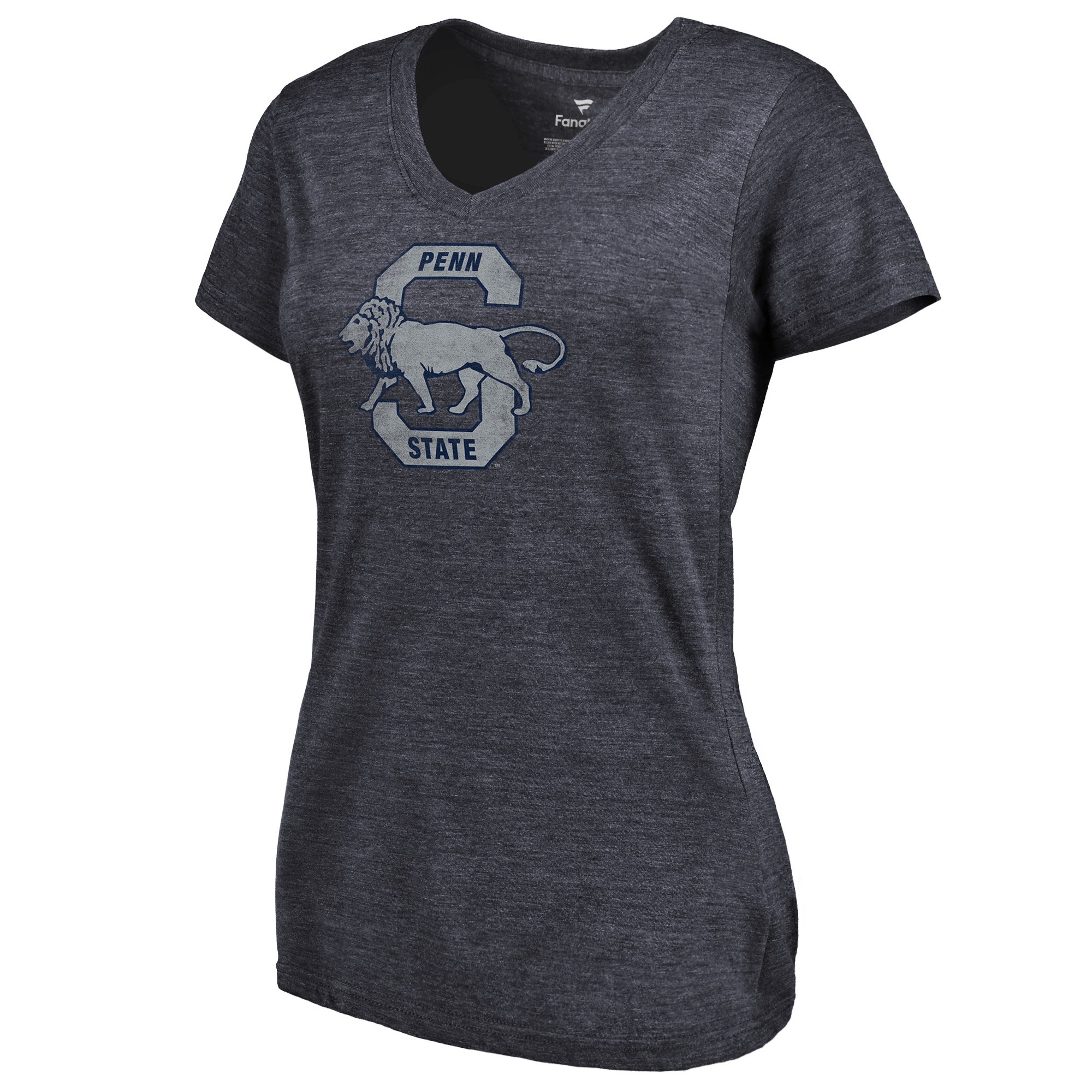 2020 NCAA Fanatics Branded Penn State Nittany Lions Women Navy College Vault Primary Logo TriBlend VNeck TShirt->ncaa t-shirts->Sports Accessory